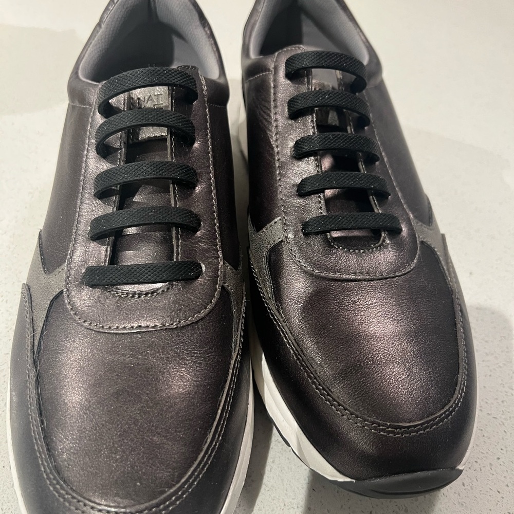 Naturalizer Metallic Charcoal Lace-Up Sneakers